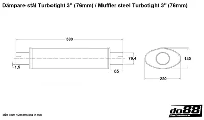 Dämpare stål Turbotight 3" (76mm)