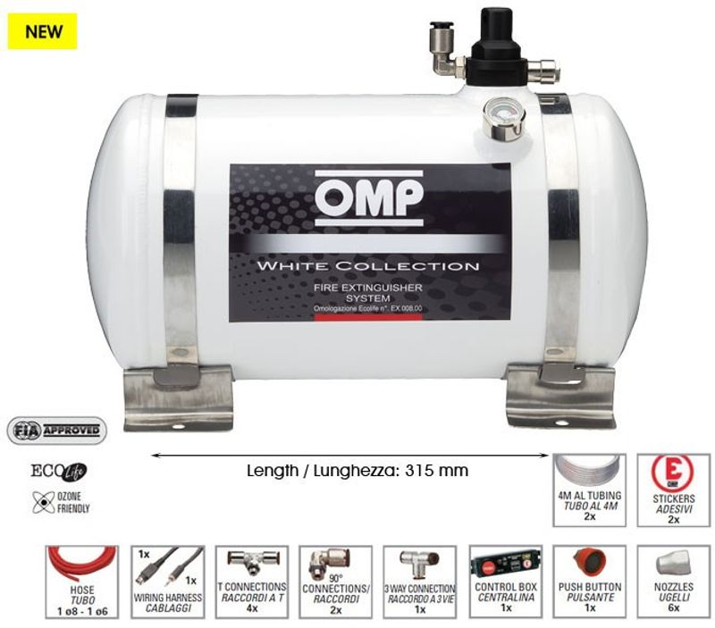 CESAL 2 OMP elsprinkler brandsläckningssystem för saloon bilar 4,25 l, vikt totalt 6,2 kg,