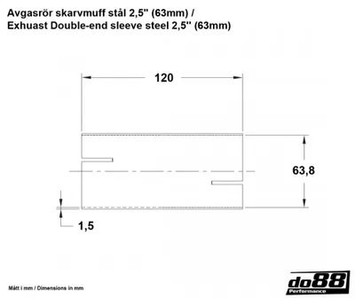 Avgasrör skarvmuff stål 2,5" (63 mm)
