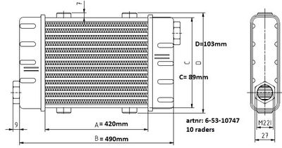 Setrab Slimline Oljekylare 10 Rader