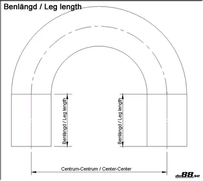 Silikonslang Blå 180 grader 3,75’’ (95mm)