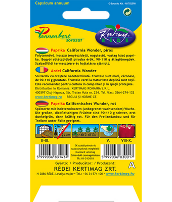 Paprika California Wonder, röd