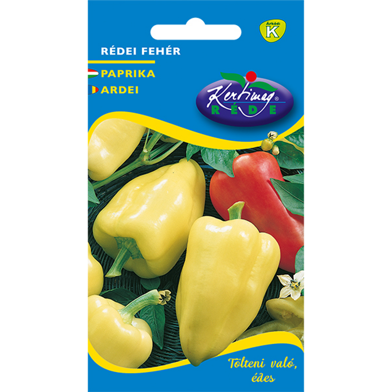 Paprika Vit Rédei fröförpackningens framsida