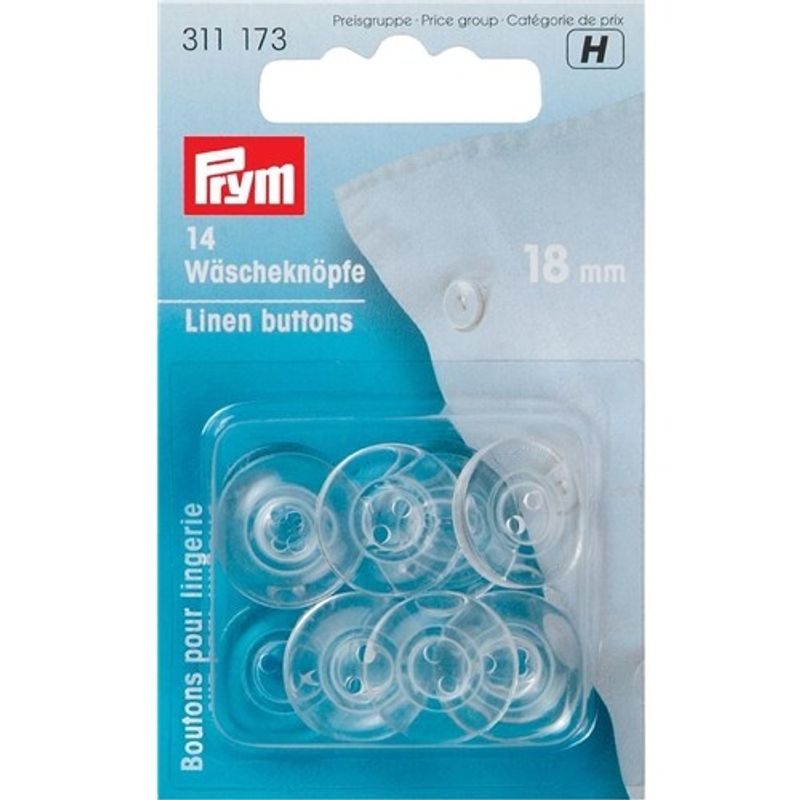 Prym Linneknappar ´Transparent´ 18 mm