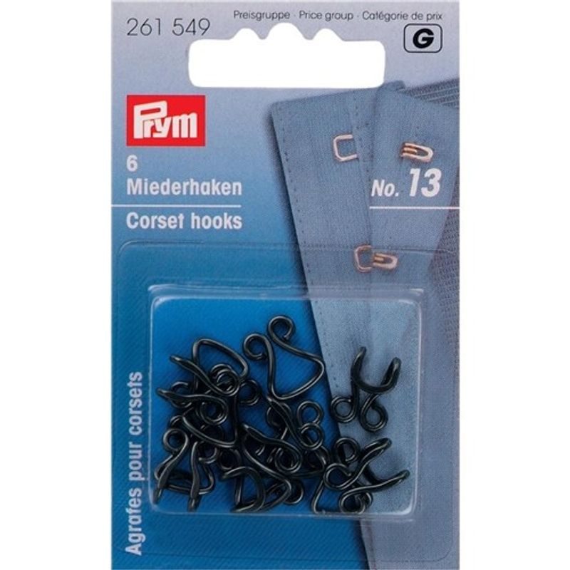 Prym Krokar och Öglor till Korsetter, Large, Svarta