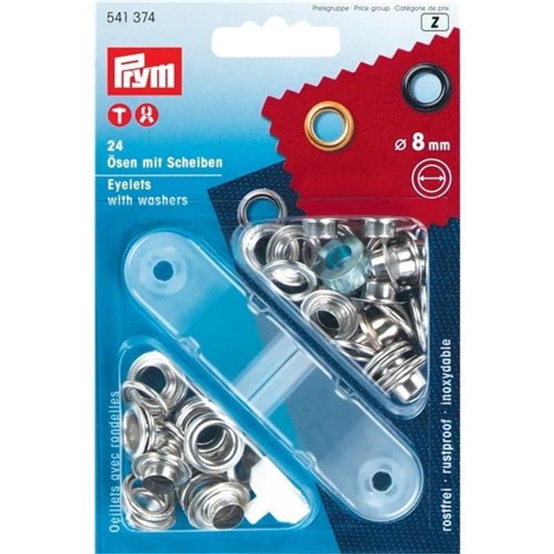 Prym Öljetter 8 mm insida, med bricka