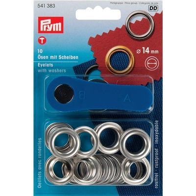 Prym Öljetter 14 mm insida, med bricka Guldfärgad