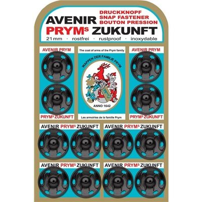 Prym tryckknappar 21 mm Svarta Zukunft card