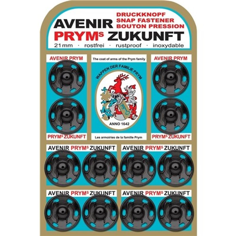 Prym tryckknappar 21 mm Svarta Zukunft card