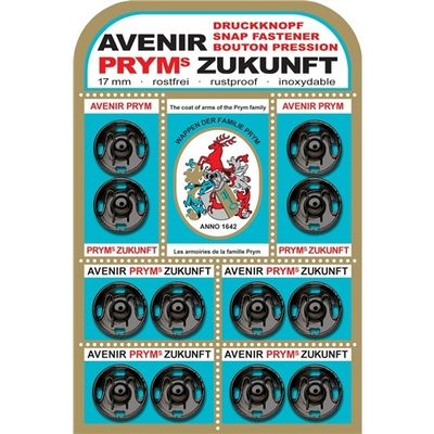Prym tryckknappar 17 mm Svarta Zukunft card