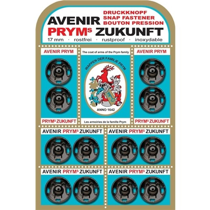 Prym tryckknappar 17 mm Svarta Zukunft card