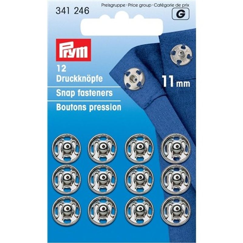 Prym tryckknappar 11 mm Silverfärgade