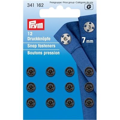 Prym tryckknappar 7 mm, Svarta
