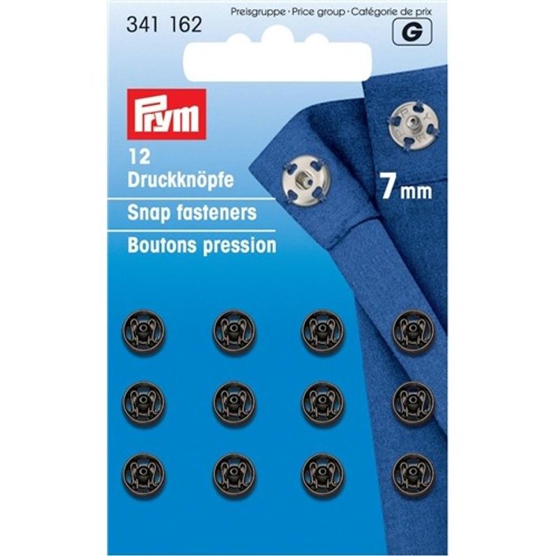 Prym tryckknappar 7 mm, Svarta