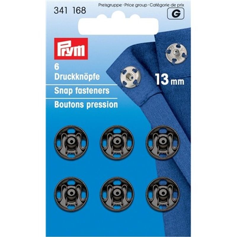 Prym tryckknappar 13 mm Svarta