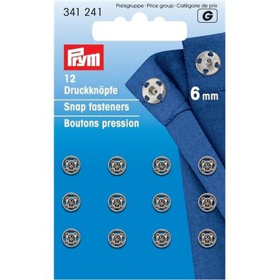 Prym tryckknappar 6mm Silverfärgade