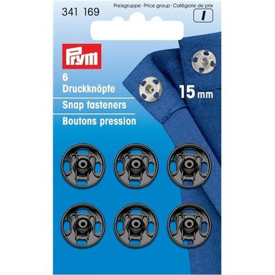 Prym tryckknappar 15mm Svarta