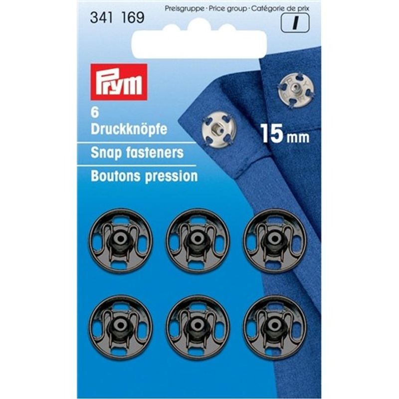 Prym tryckknappar 15mm Svarta