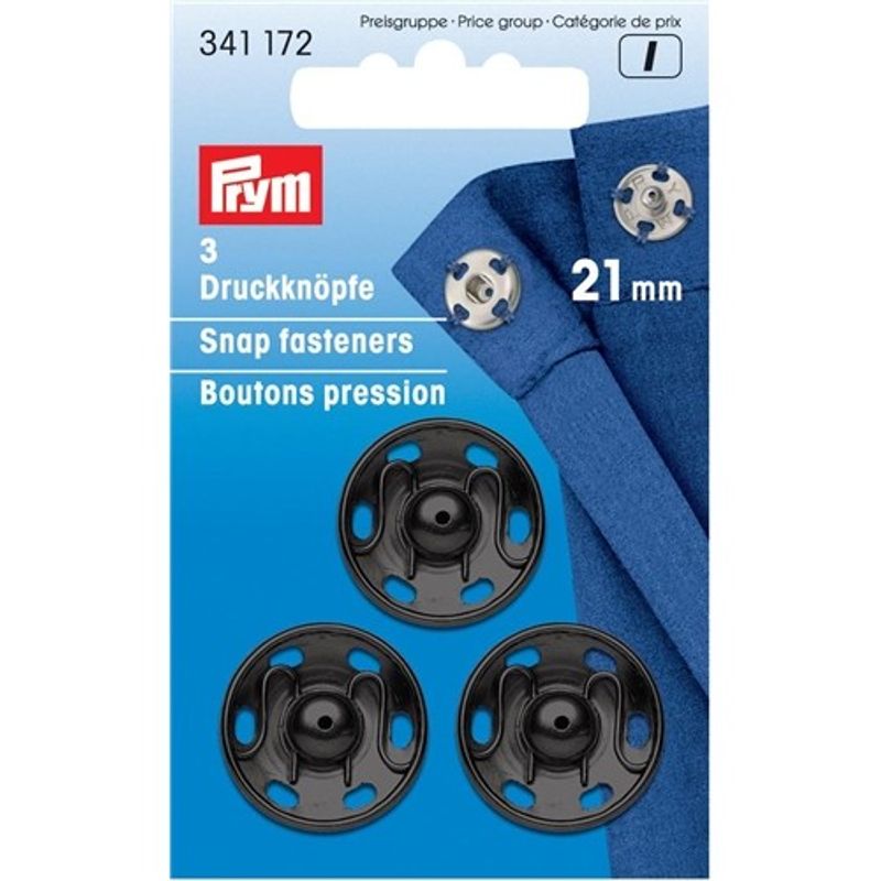 Prym tryckknappar 21 mm Svart