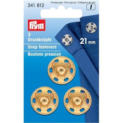 Prym tryckknappar 21 mm Guldfärgad