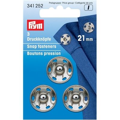 Prym tryckknappar 21 mm Silverfärgad