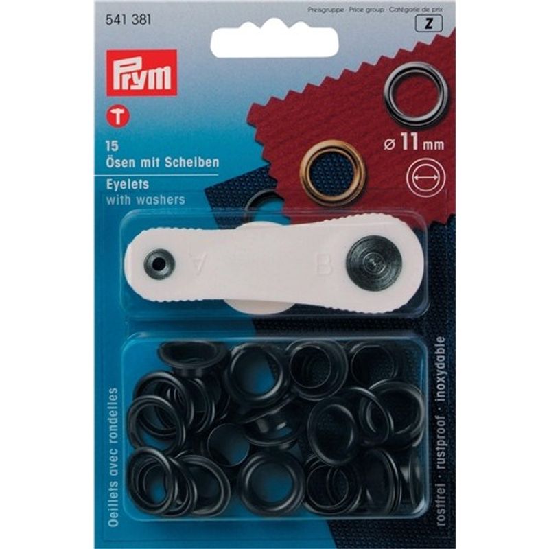 Prym Öljetter 11 mm insida, med bricka