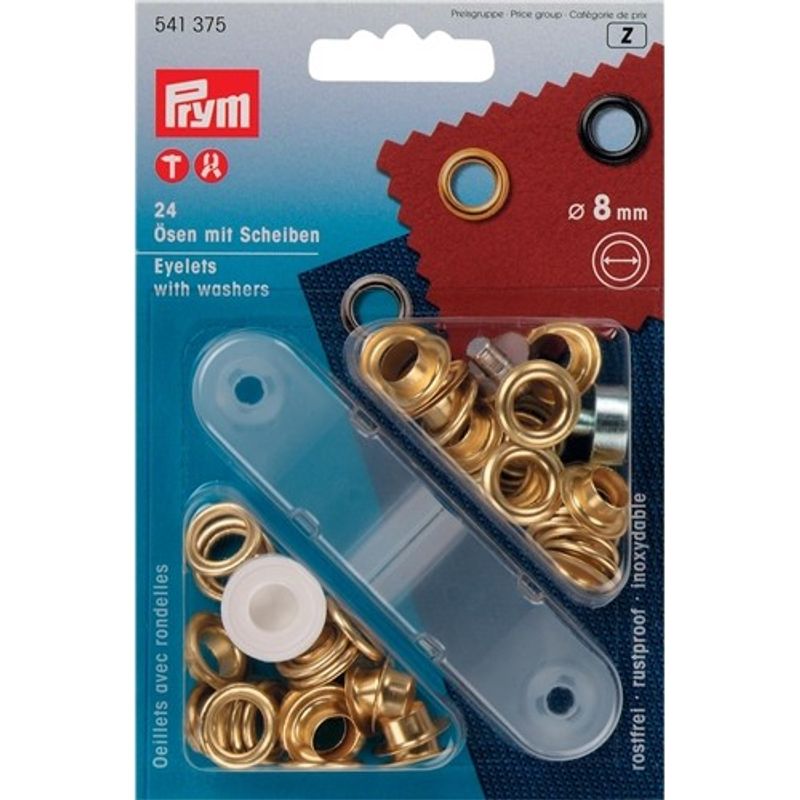 Prym Öljetter 8 mm insida, med bricka