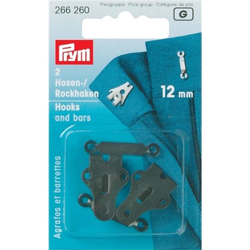 Prym Byx- och kjolkrokar 9,5 mm, Svart