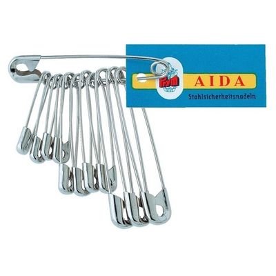 Säkerhetsnålar av Härdat Stål, 27-38-50mm 12 st d Silverfärgade, i bunt