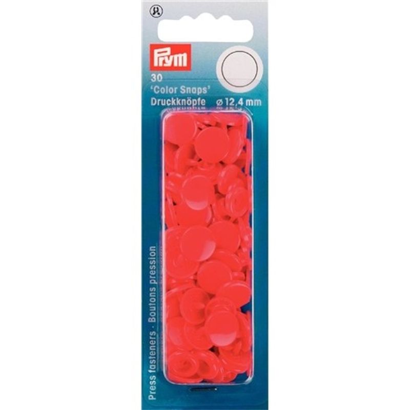 Plasttryckknappar - Color snaps Ø12,4 mm ljus röd 30 st