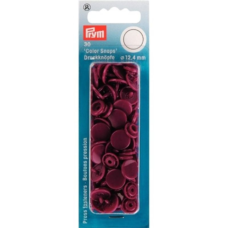 Plasttryckknappar - Color snaps Ø12,4 mm ljus röd 30 st