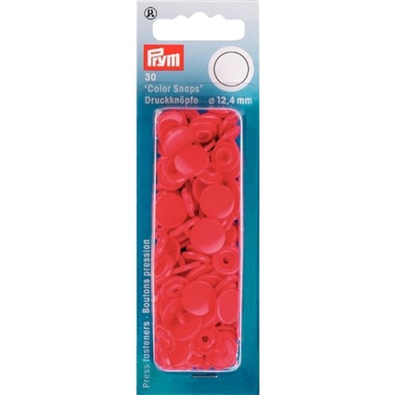 Plasttryckknappar - Color snaps Ø12,4 mm ljus röd 30 st