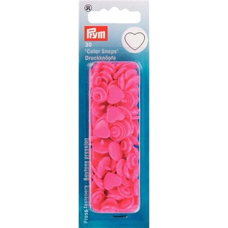 Plasttryckknappar - Color snaps Hjärta 30 st Ljusrosa