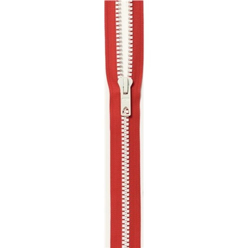 Blixtlås Bicolor 40 cm Röd-vit