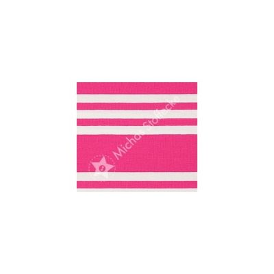 Stretchjersey Oregelbundna Ränder Vit-Rosa