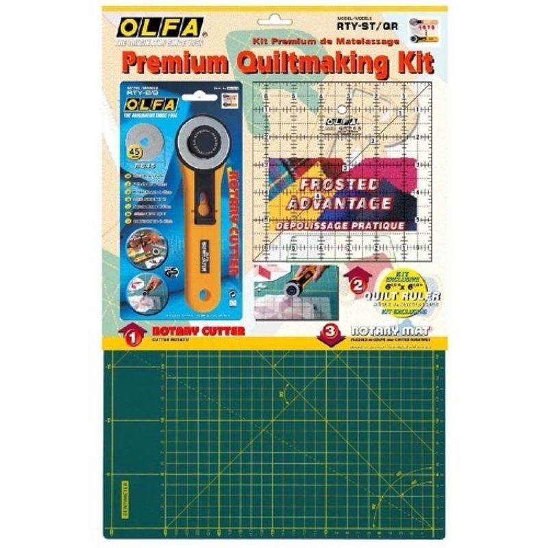 OLFA Startkit Skärmatta 47x32 cm + Rullkniv + Quiltlinjal