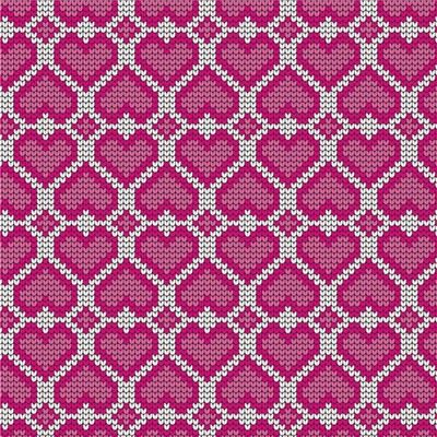 Stickat rosa spegelhjärta
