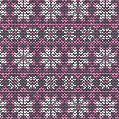 Stickat snöflingor lila