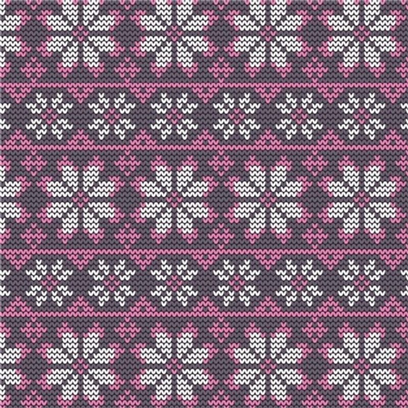 Stickat snöflingor lila