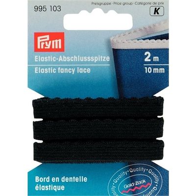 Elastiskt spetsband svart