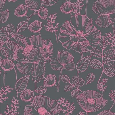 Mona Flowers Pink On Brown