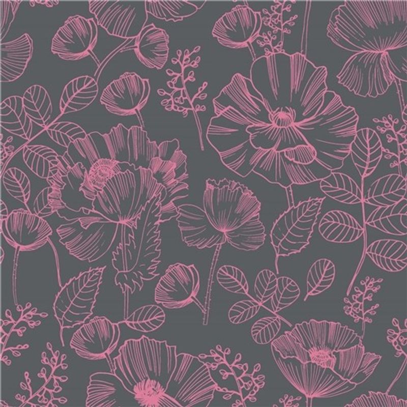 Mona Flowers Pink On Brown