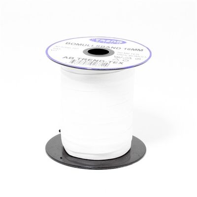 Bomullsband 16 mm Vit