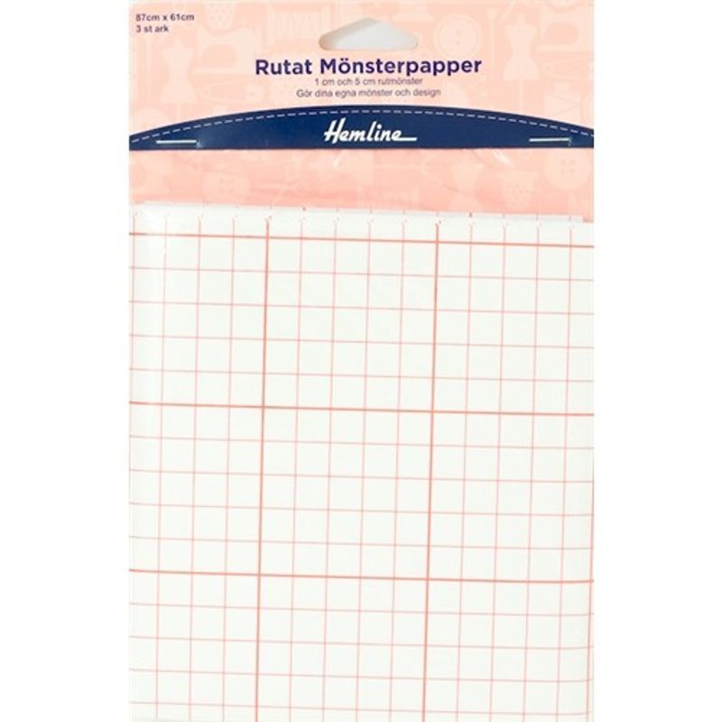 Mönsterpapper Rutat 3 ark  87x61 cm