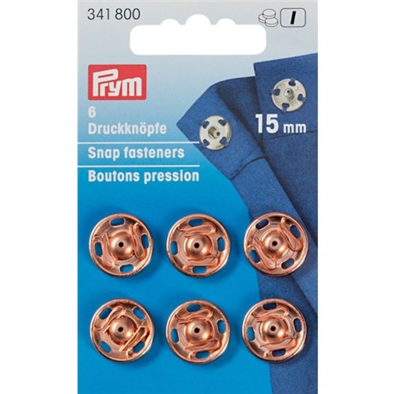 Tryckknappar 15 mm Roséguld 6 st