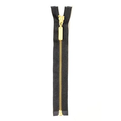 Blixtlås Guld 80 cm 6 mm Delbar Svart