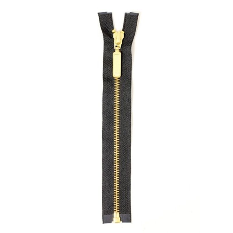 Blixtlås Guld 80 cm 6 mm Delbar Svart