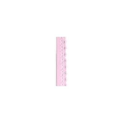 Elastisk resår med spetsdetalj, 12mm - Rosa