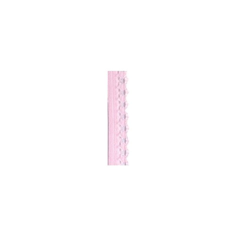 Elastisk resår med spetsdetalj, 12mm - Rosa
