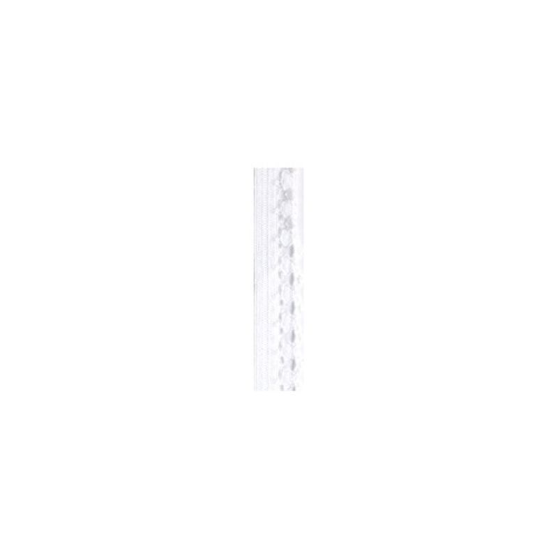 Elastisk resår med spetsdetalj, 12mm - Vit